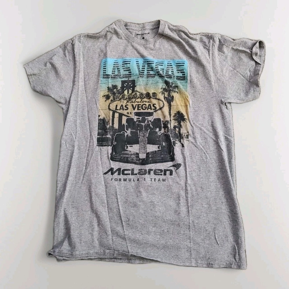 Formula 1 Las Vegas Men's Large T-shirt Tshirt T Shirt Gray Team McLaren Racing